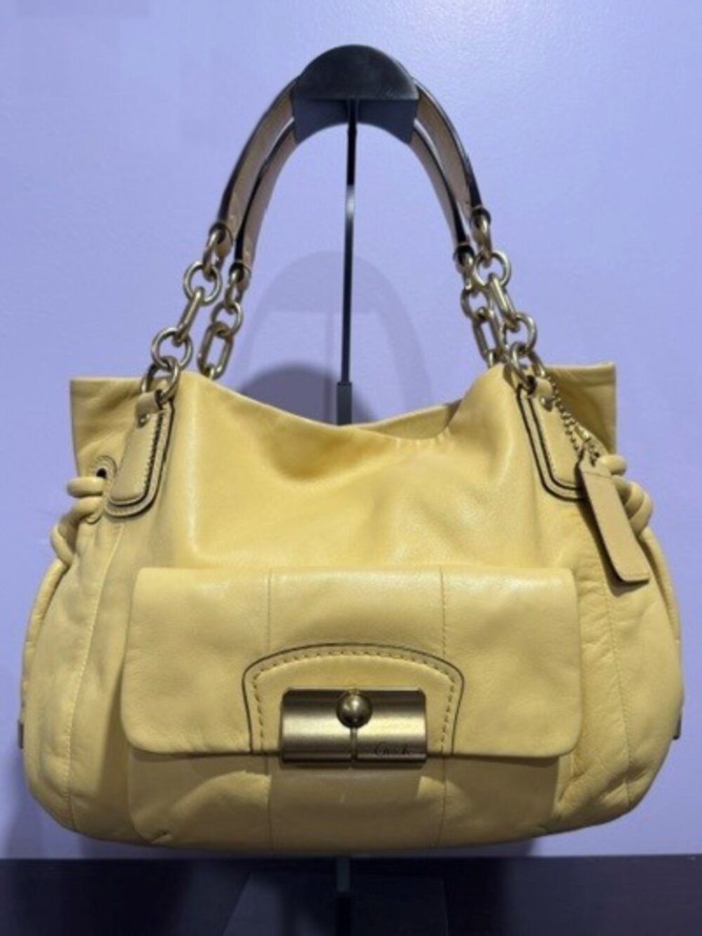 Butter-soft Coach Vintage Kristin Leather Bag in yellow (Style 14758)